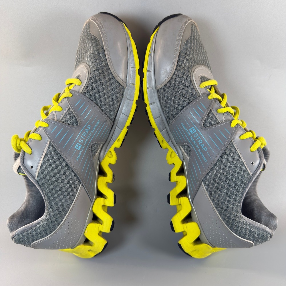 Reebok ZigTech H Strap Womens 9 Workout Shoes Gray Yellow Lace Low Train Sneaker - Picture 9 of 16